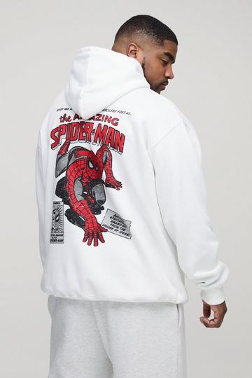 White Plus Oversized Spiderman License Hoodie