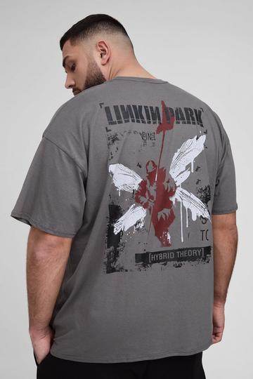 Plus Oversized Linkin Park Wash License T-shirt charcoal