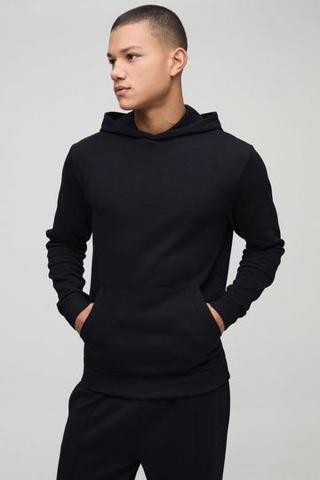 Slim Fit Interlock Hoodie black