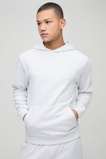 Grey Slim Fit Interlock Hoodie