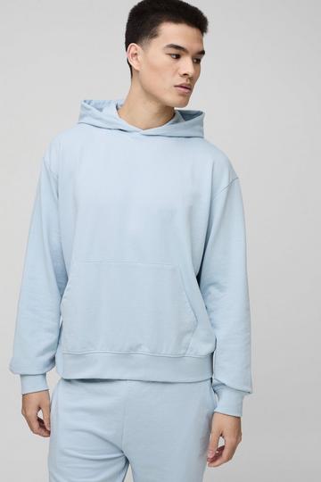 Oversized Basic Lightweight Boxy Hoodie sky blue