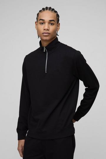 MENS. Regular Fit Trui Met Korte Rits black