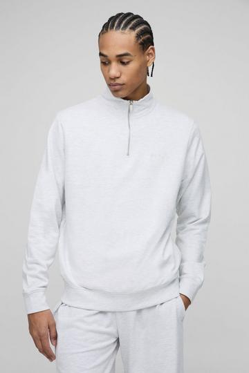 MAN. Regular Funnel Neck Lightweight Sweatshirt grey marl