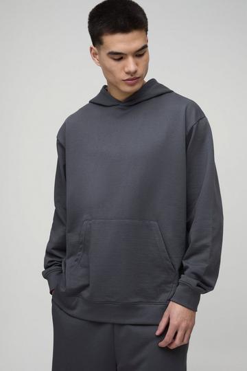 Oversized Basic Lightweight Over The Head Hoodie charcoal