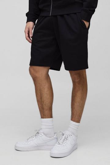 Relaxed Fit Mid Length Basic Lightweight Shorts black