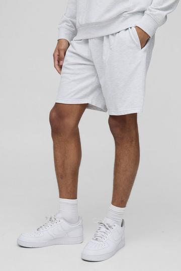 Relaxed Fit Mid Length Basic Lightweight Shorts grey marl