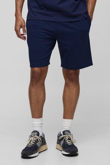 Basic Middellange Baggy Shorts navy
