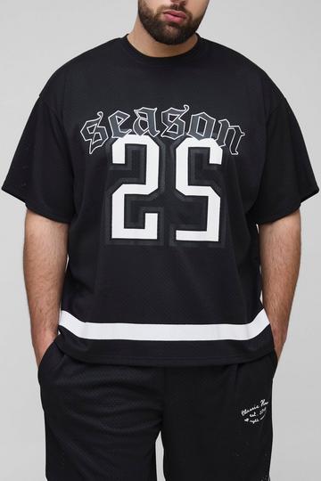 Plus Star Varsity Mesh Oversized T-Shirt black