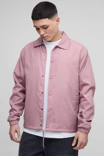 Pink Collared Coach Jacket