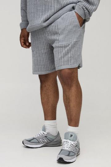 Plus Open Stitch Basketball Shorts grey