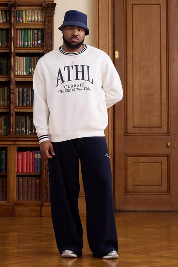 Plus Baggy L'Homme Broek Met Contrasterende Stiksels navy