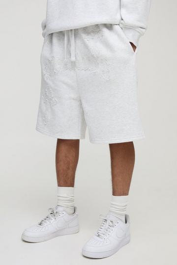Oversized Worldwide Shorts Met Laag Kruis grey marl