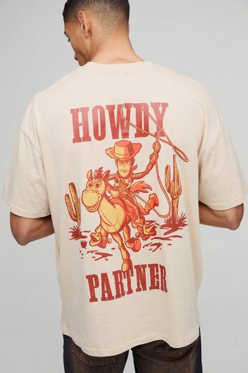 Oversized Disney Toy Story Howdy License T-Shirt sand