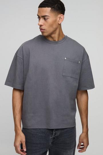 Oversized Boxy Carpenter Heavyweight T-Shirt charcoal