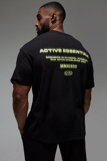 Man Active Essentials Blurred Oversized T-Shirt black