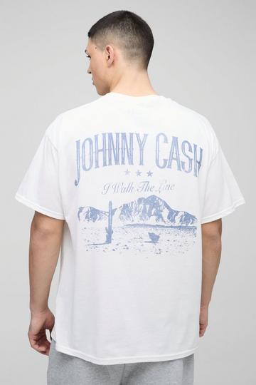 T-shirt oversize à imprimé Johnny Cash white