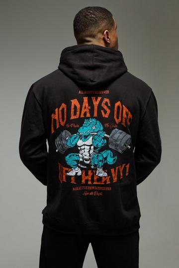 Man Active No Days Off Oversized Hoodie black