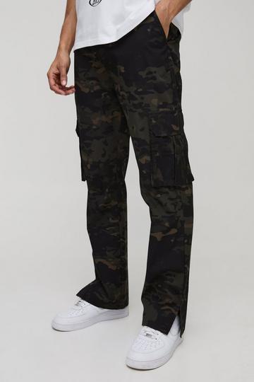 Slim Flare Ripstop Camo Cargo Trousers camo