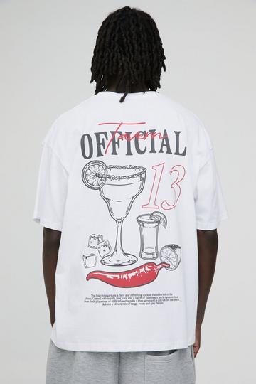 White Oversized Official Chilli Print T-Shirt