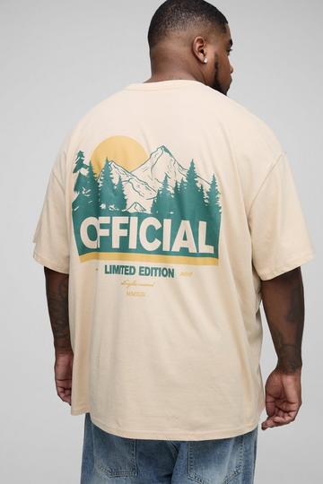 Plus Oversized Official Landscape Print T-Shirt sand