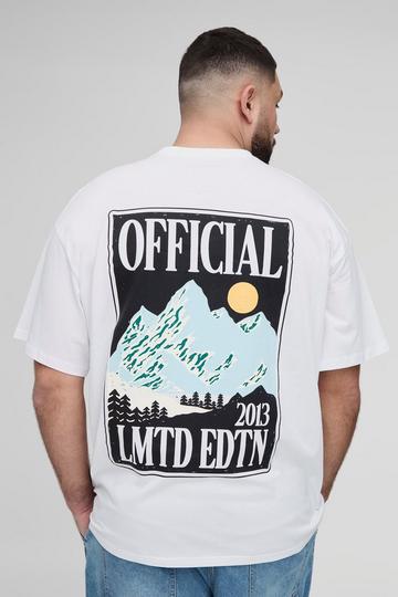 Plus Oversized Official Landscape Print T-Shirt white