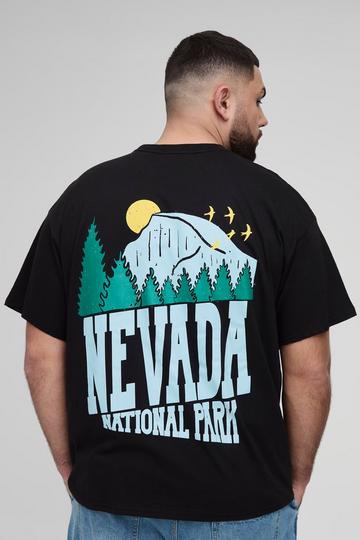 Plus Oversized National Park Print T-Shirt black