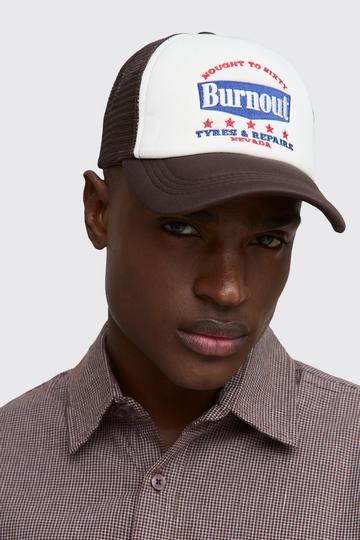 Burnout Graphic Trucker Cap white