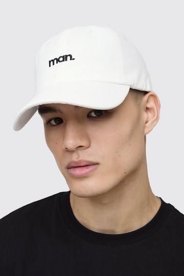 Man Branded Cap white