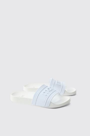 Man Slippers Met Logo white