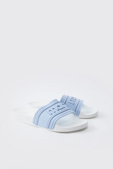 Man Slippers Met Logo light blue