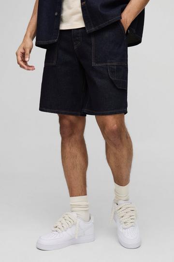 Relaxed Fit Carpenter Indigo Denim Shorts indigo