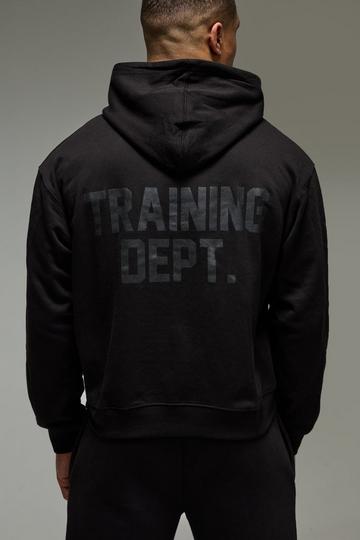 Man Active Boxy Training Dept Hoodie black