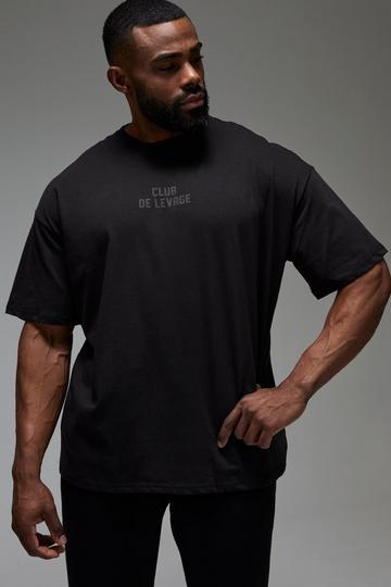 Man Active Club De Levage Oversized T-shirt black