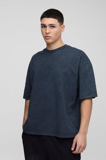 Oversized Boxy Vintage Wash T-Shirt mid navy