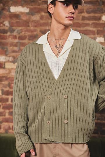 Boxy Wrap Cardigan khaki