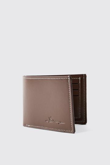 BHM Script Debossed Wallet chocolate