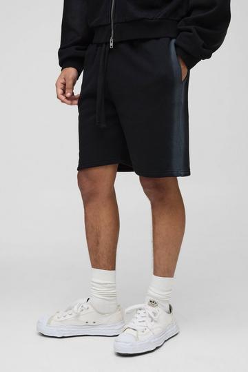 Relaxed Mid Length Washed Seam Shorts charcoal