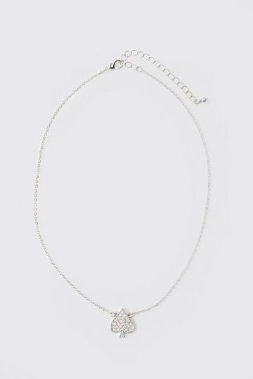 Zilveren Iced Spades Ketting silver