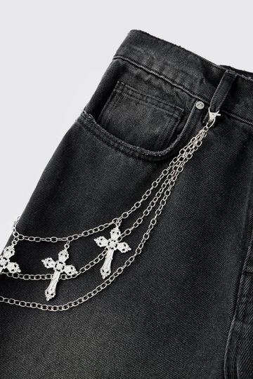 Jean Chain With Crosses silver