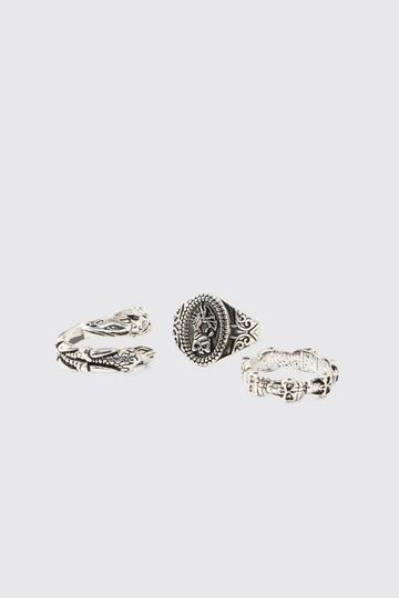 Signet Ring 3 Pack silver