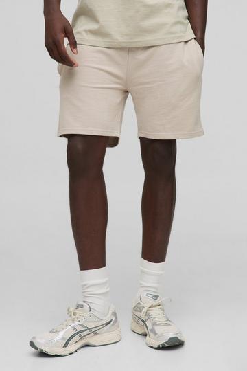 Stone Beige Slim Fit Short Length Basic Lightweight Shorts