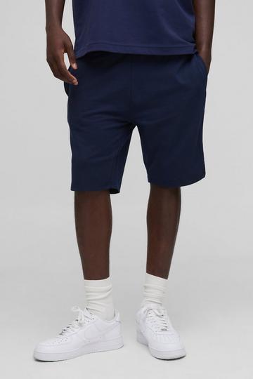Middellange Basic Slim Fit Shorts navy