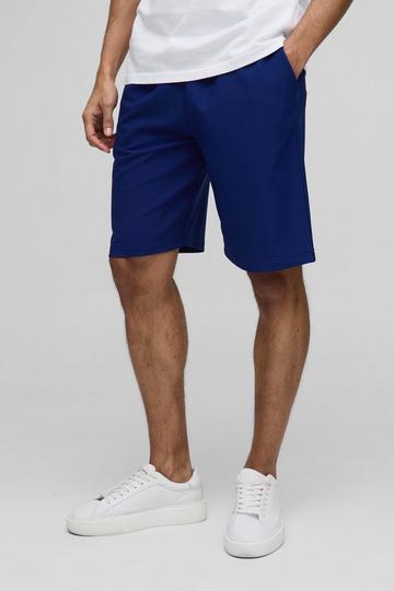 Elasticated Waist Relaxed Technical Stretch Shorts navy