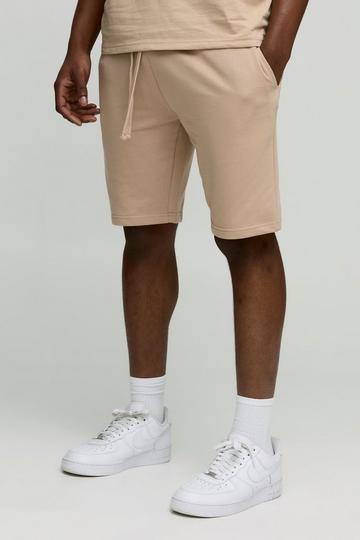 Middellange Basic Slim Fit Shorts mocha