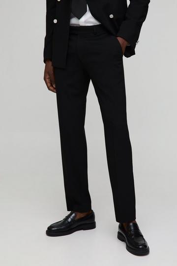 Slim Fit Flare Fixed Waistband Suit Trousers black