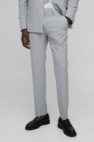 Slim Fit Fixed Waistband Suit Trousers light grey