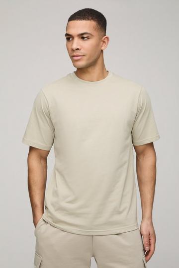 Regular Fit Basic Crew Neck T-shirt light khaki