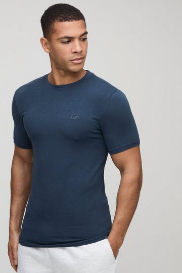 MENS. Basic Muscle Fit T-Shirt Met Crewneck navy