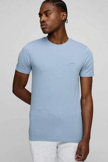 MENS. Basic Muscle Fit T-Shirt Met Crewneck powder blue