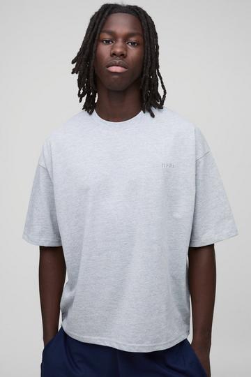 MENS. Oversized Boxy T-Shirt Met Crewneck grey marl